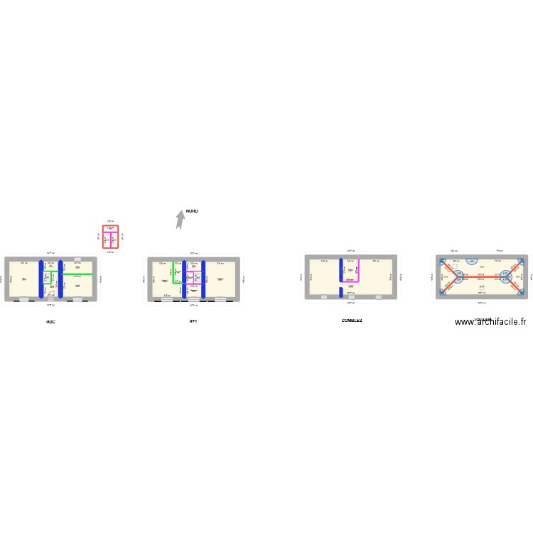 193 - HYOT - GENAY. Plan de 22 pièces et 234 m2