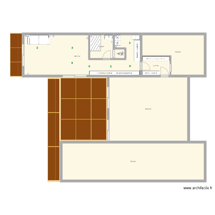 extentsion. Plan de 7 pièces et 173 m2