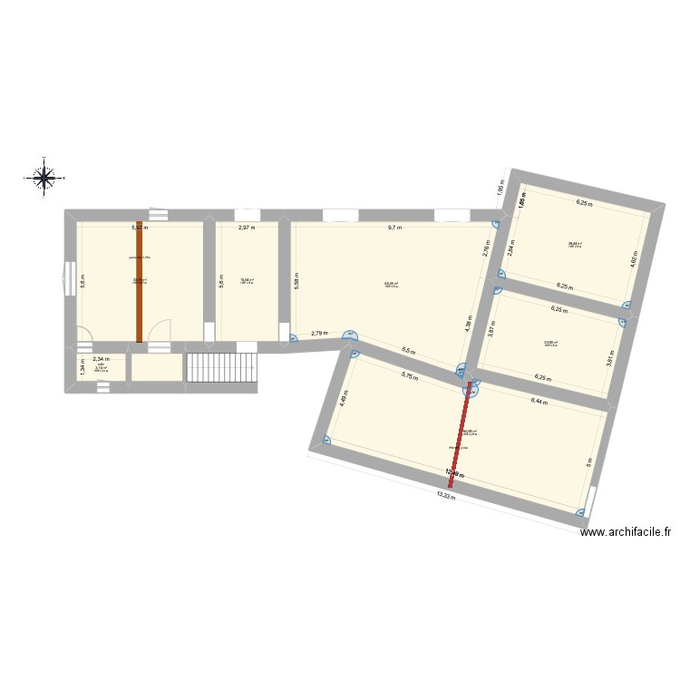 maison. Plan de 5 pièces et 167 m2