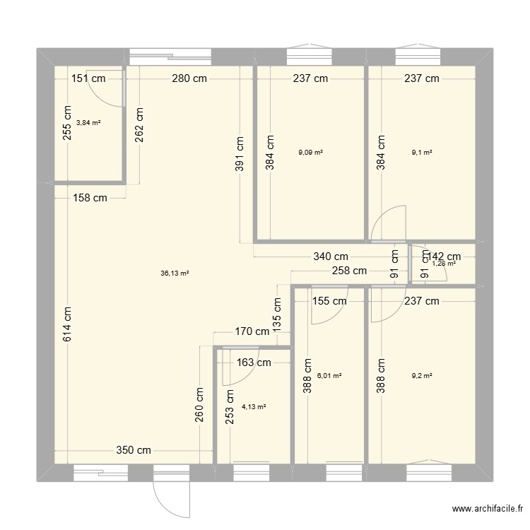 Plan 2. Plan de 8 pièces et 79 m2