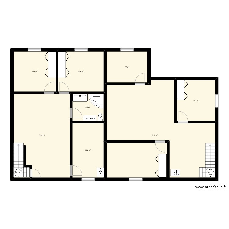 JUMELÉ SOUS-SOL. Plan de 8 pièces et 149 m2