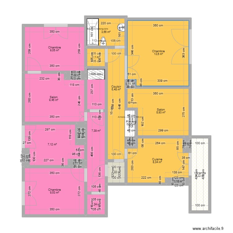 TARRADE - T2. Plan de 23 pièces et 93 m2