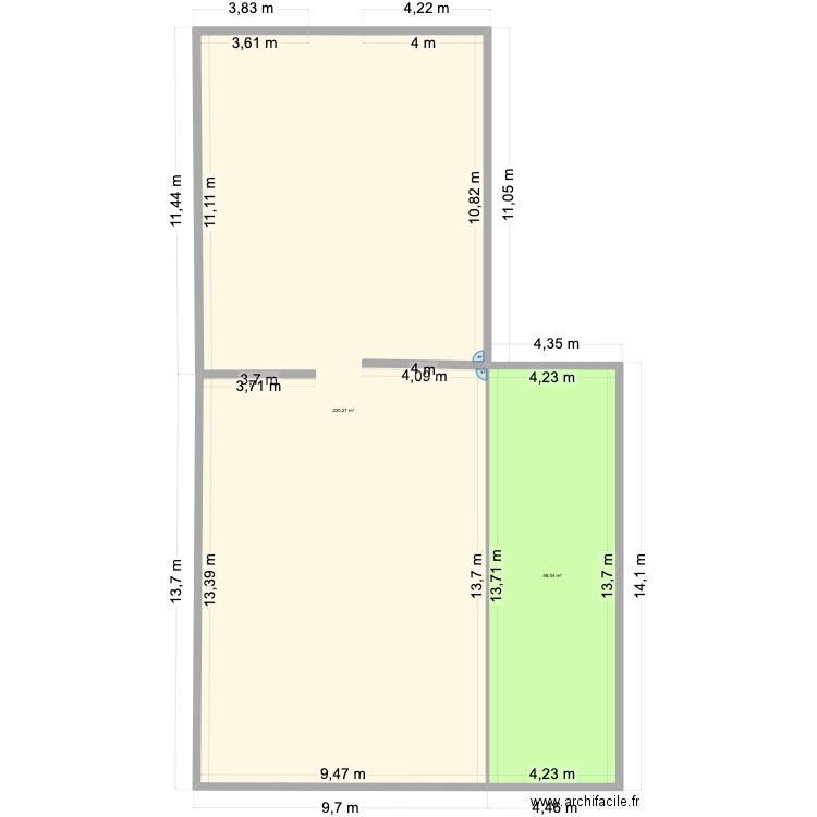 joinville . Plan de 2 pièces et 288 m2