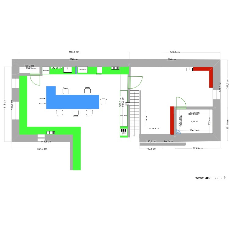 Laboratoire. Plan de 1 pièce et 6 m2