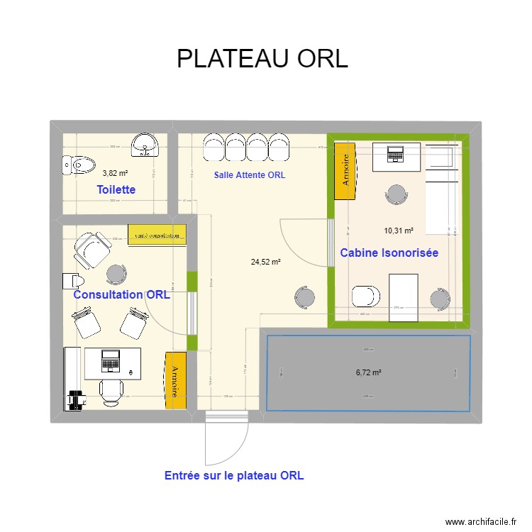 CDL plateau ORL. Plan de 4 pièces et 57 m2