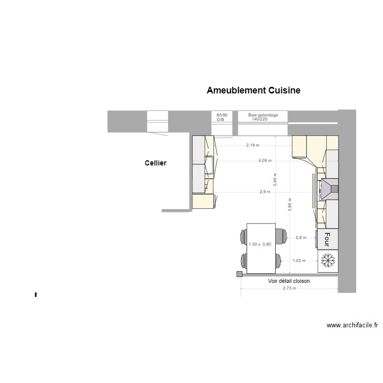 Ameublement cuisine;. Plan de 0 pièce et 0 m2