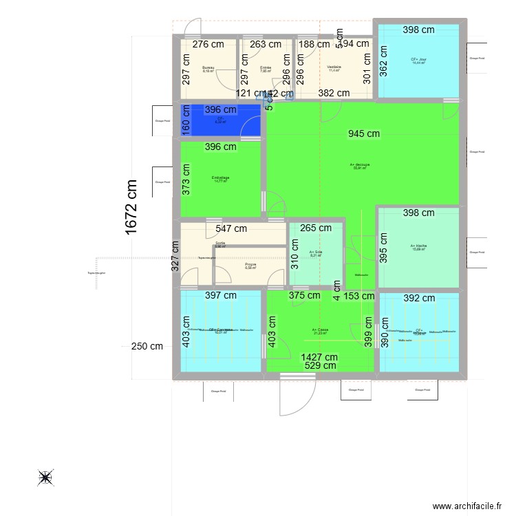 Boulouparis-0. Plan de 14 pièces et 211 m2