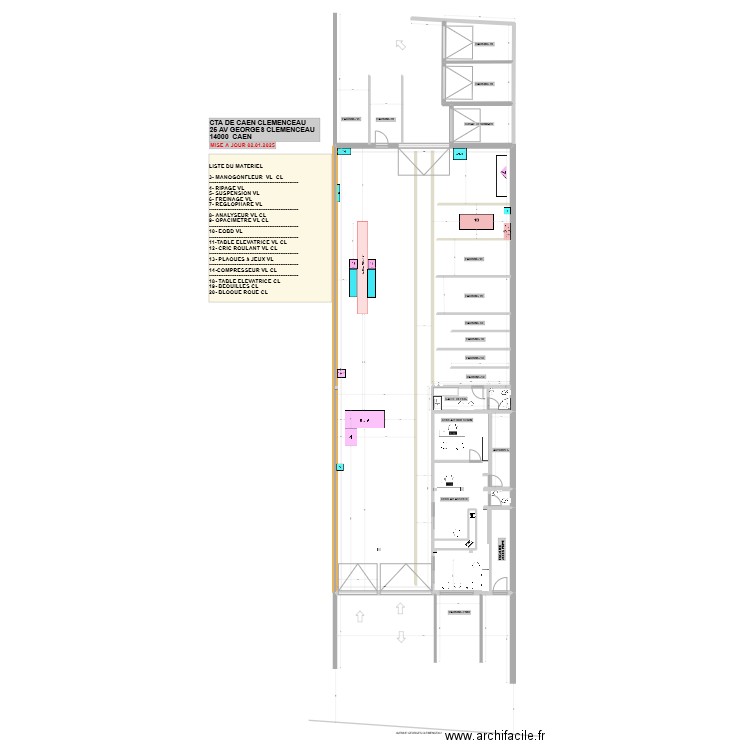 Plan de CTA DE CAEN CLEMENCEAU Zone CL- Le3++. Plan de 5 pièces et 379 m2