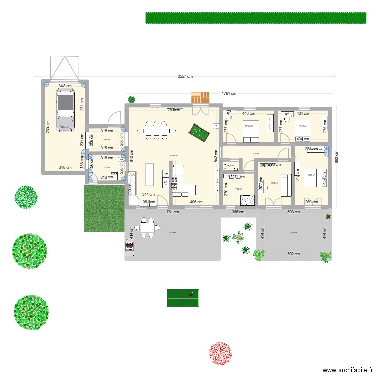 Maison . Plan de 11 pièces et 96 m2