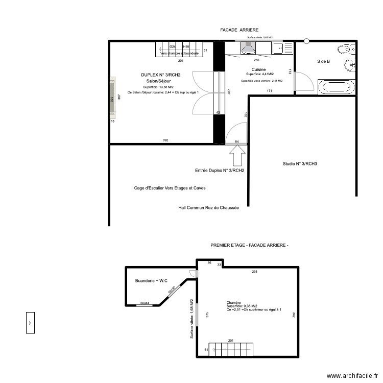 oscar le large rch2. Plan de 2 pièces et 20 m2