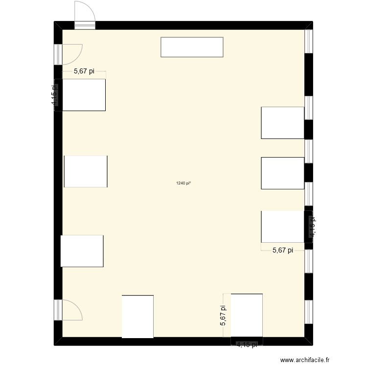 Classe Math. Plan de 1 pièce et 115 m2