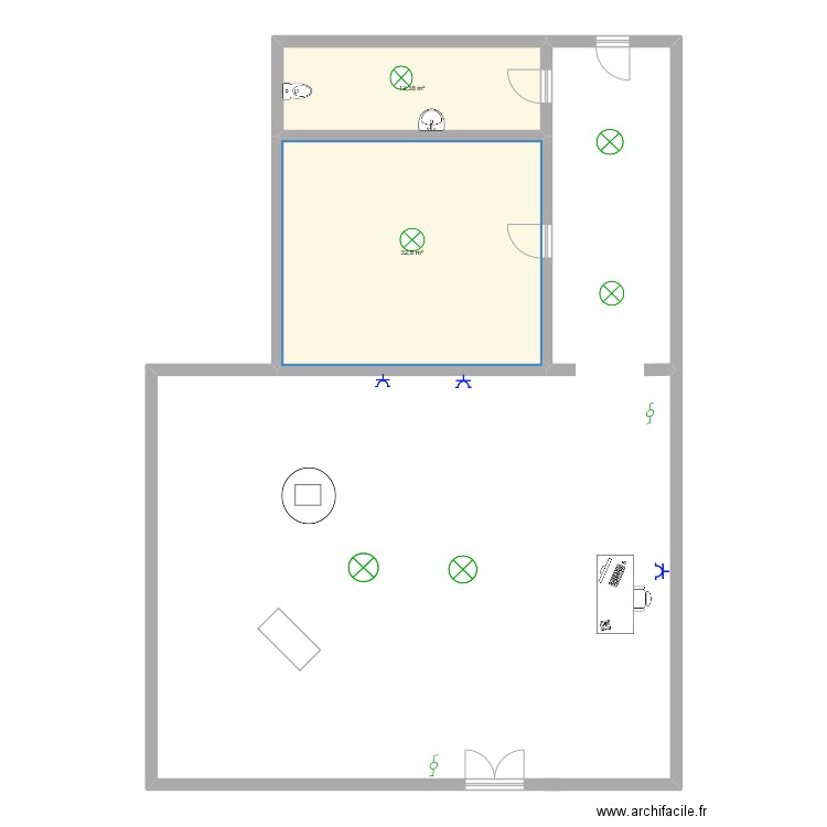 berenice. Plan de 2 pièces et 45 m2