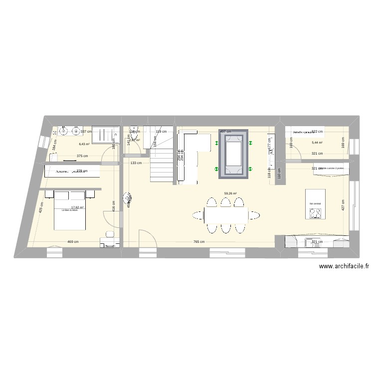 Maison Massillargue atuech. Plan de 5 pièces et 90 m2