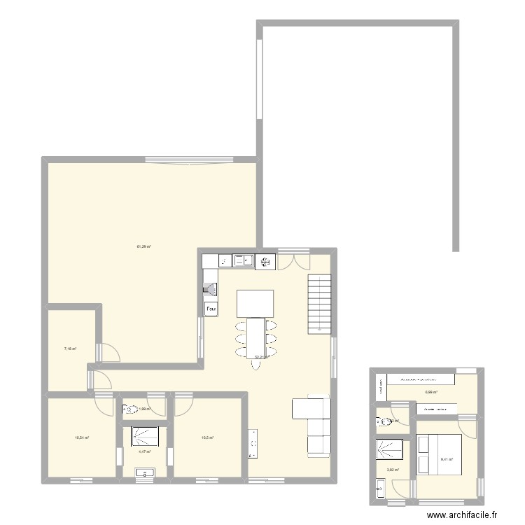 grange 3. Plan de 11 pièces et 170 m2