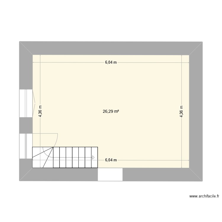 maison. Plan de 1 pièce et 26 m2