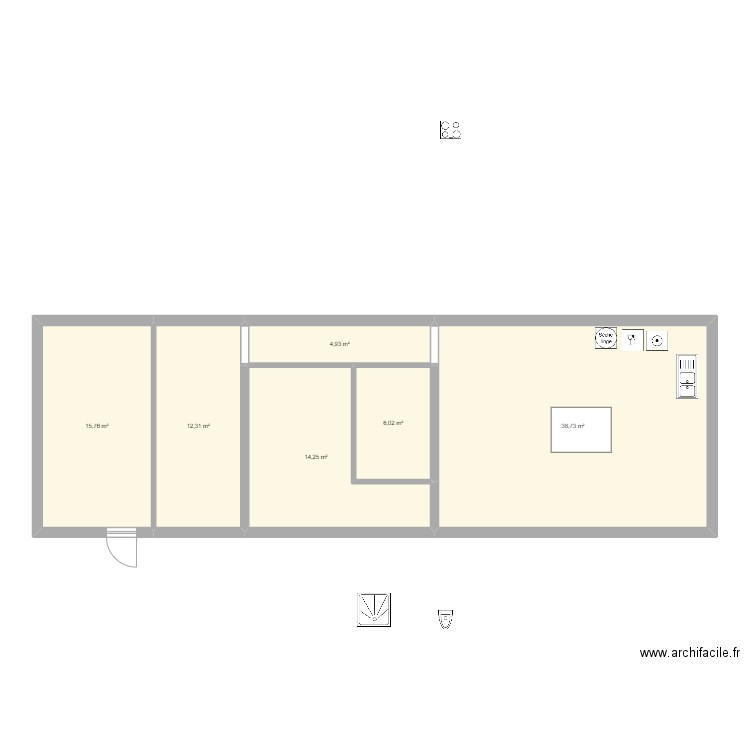 Quelaines 3. Plan de 6 pièces et 92 m2