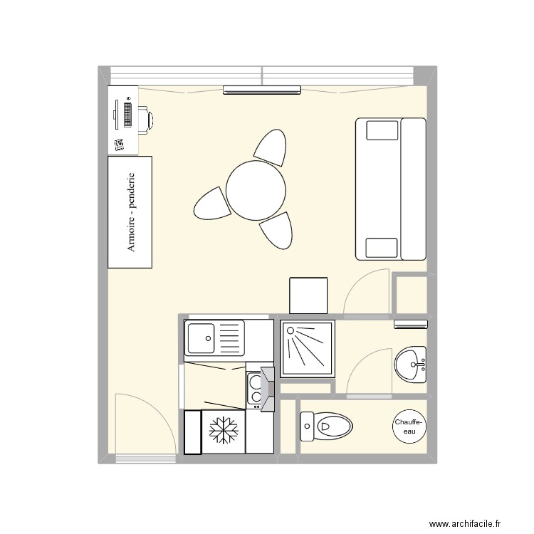 Austrasie. Plan de 6 pièces et 20 m2