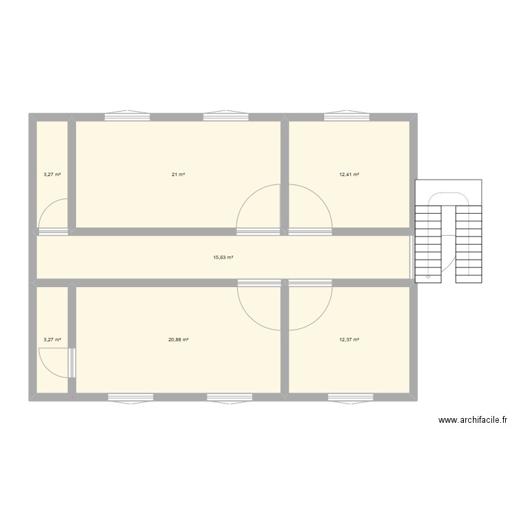 Pla  Ragré. Plan de 7 pièces et 89 m2