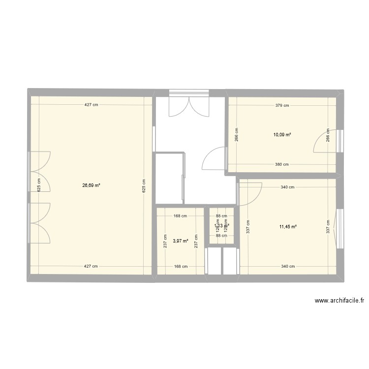 hkhome. Plan de 5 pièces et 53 m2