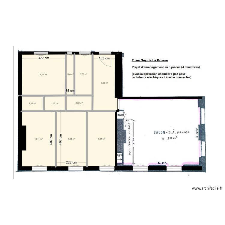 guy brosse v2. Plan de 10 pièces et 55 m2