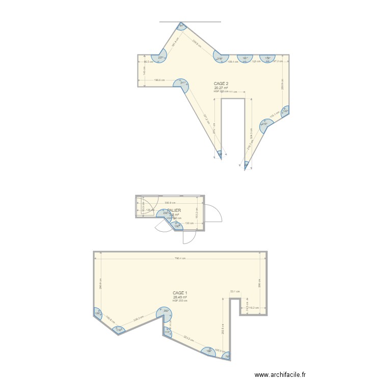 FRANCOIS. Plan de 3 pièces et 53 m2