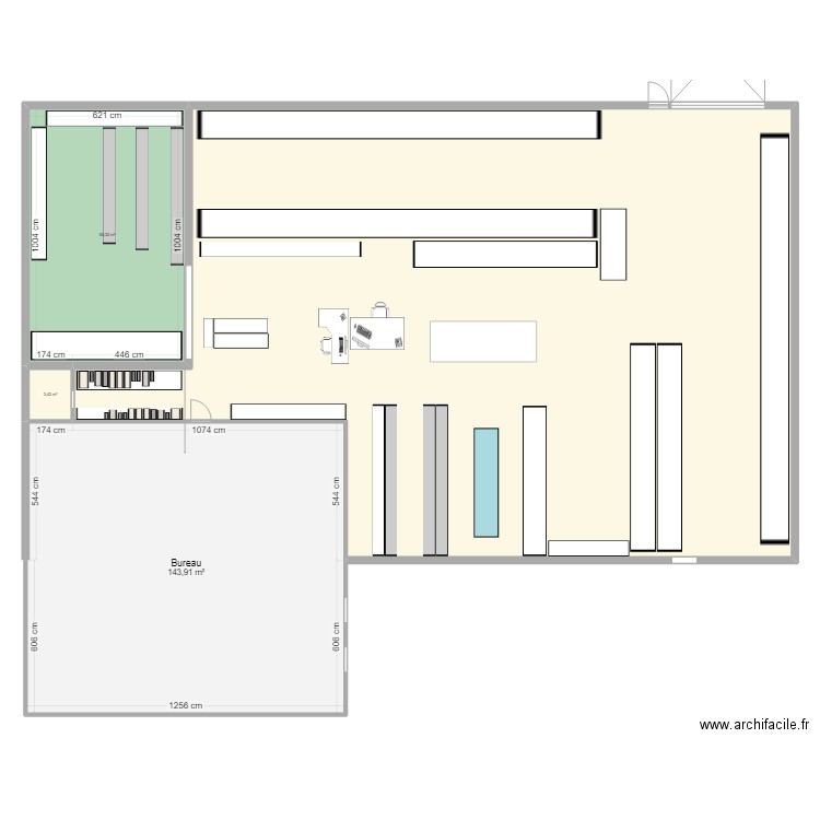 entrepot revol. Plan de 4 pièces et 606 m2