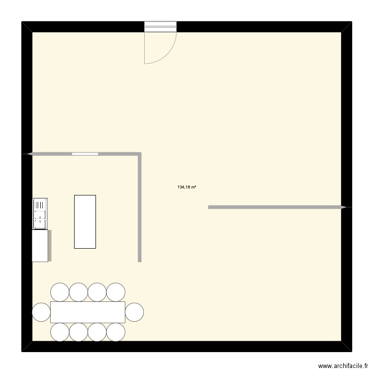 Maison. Plan de 1 pièce et 134 m2