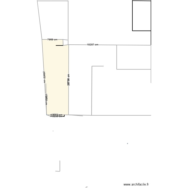 Sauvenière RDC. Plan de 3 pièces et 641 m2