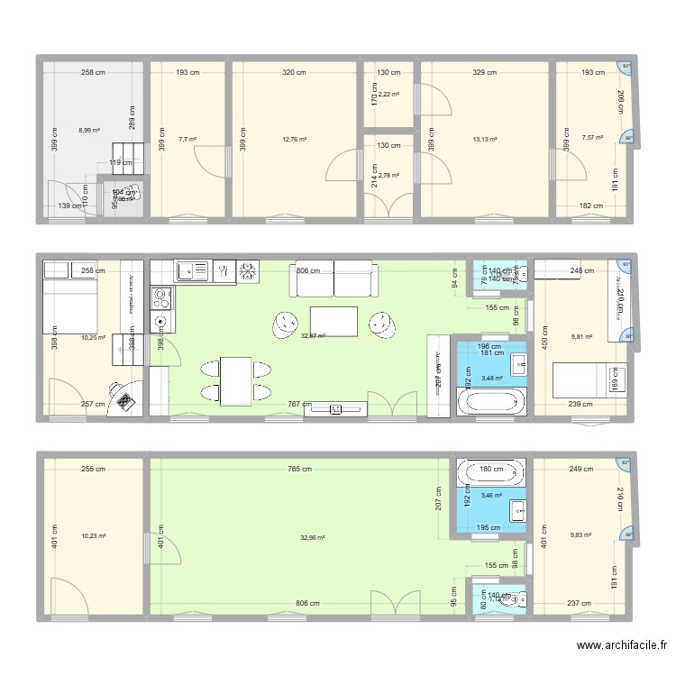 petite maison. Plan de 18 pièces et 171 m2