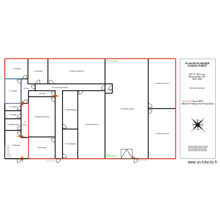 Card Readers. Plan de 21 pièces et 772 m2