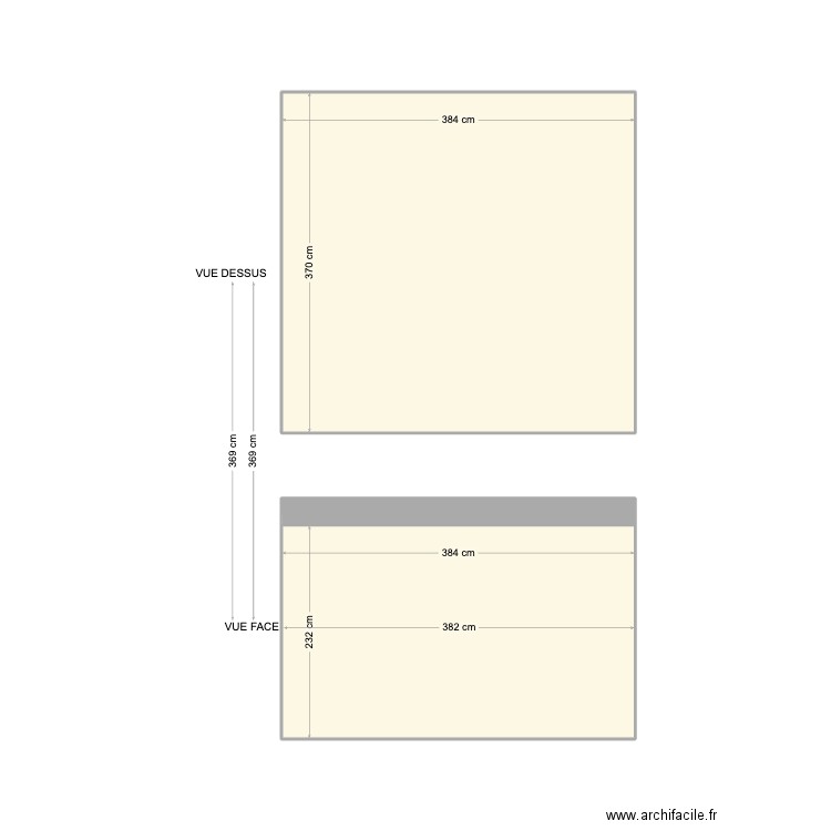 Boxe Reno 01. Plan de 2 pièces et 23 m2