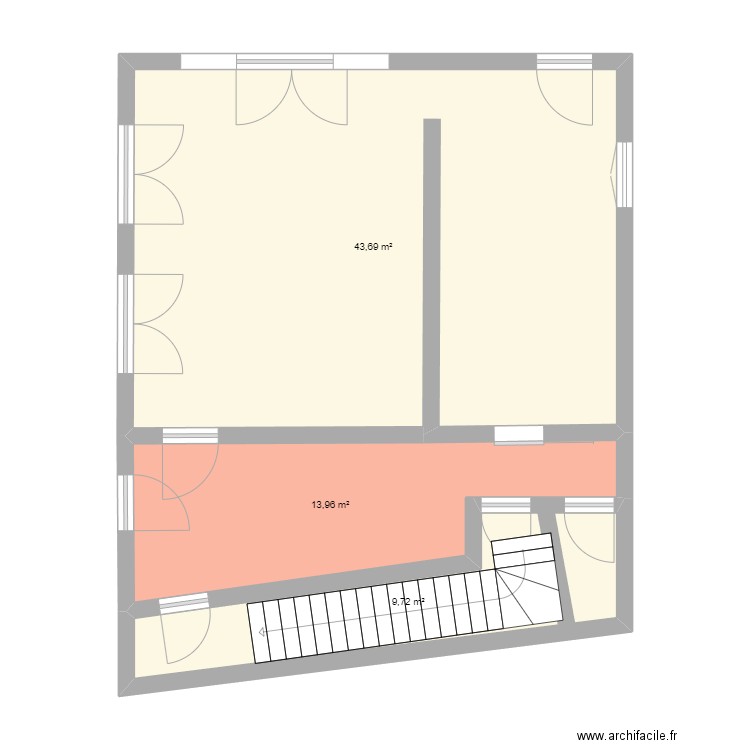 cuisine 1. Plan de 3 pièces et 67 m2