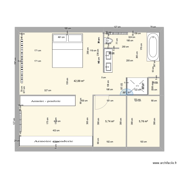 La hulpe 2. Plan de 3 pièces et 54 m2