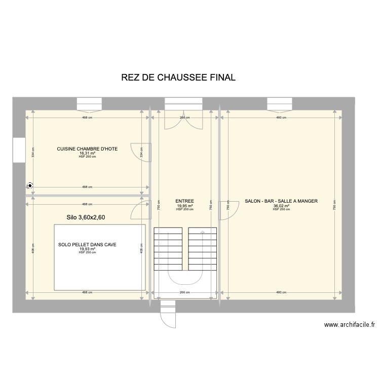 Condamine RDC Final. Plan de 4 pièces et 92 m2