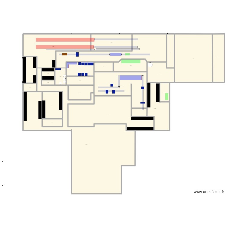 DDJ actuel. Plan de 24 pièces et 3371 m2