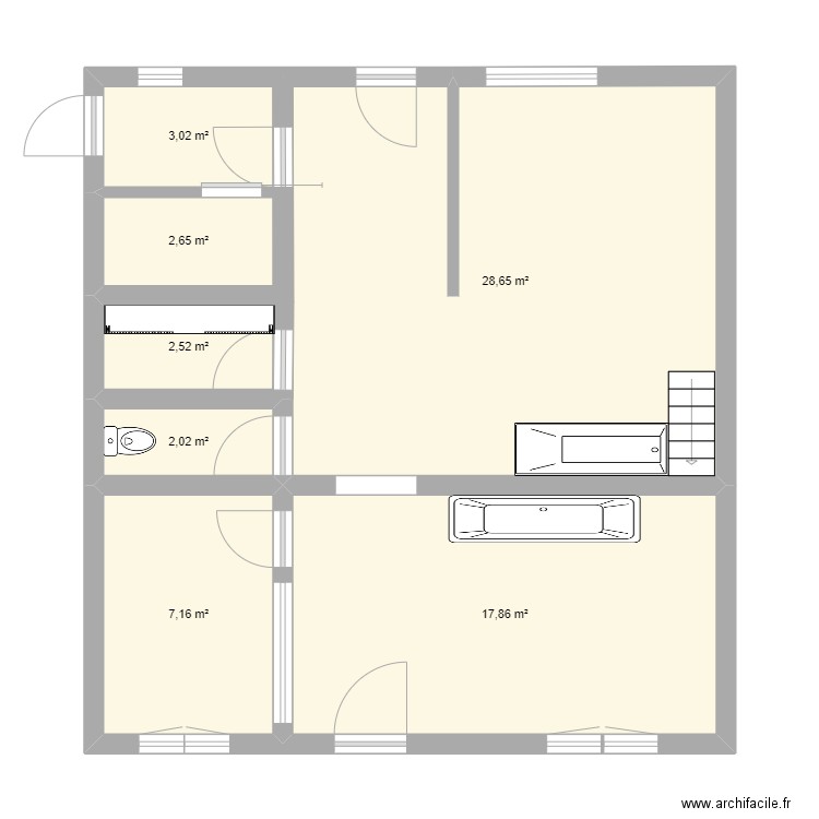 plan salon toilettage. Plan de 7 pièces et 64 m2