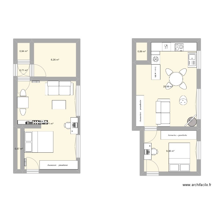 Tests appart viroflay. Plan de 8 pièces et 60 m2