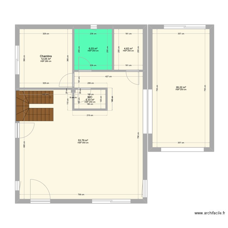 plan Sigaud RDC pointeur. Plan de 6 pièces et 105 m2