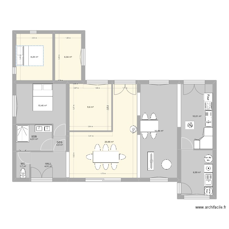 BRETI 1. Plan de 12 pièces et 101 m2