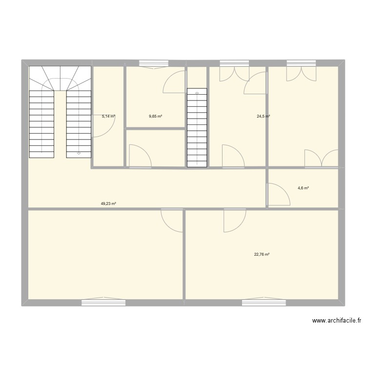 mercier 1er étage. Plan de 6 pièces et 116 m2