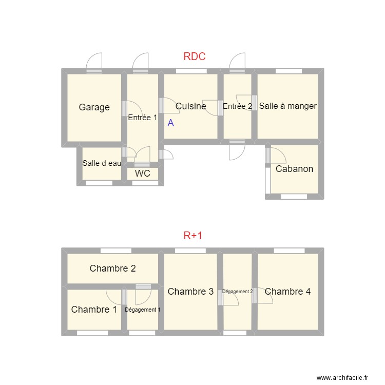 2408 BOULIC PORZAY. Plan de 14 pièces et 14 m2