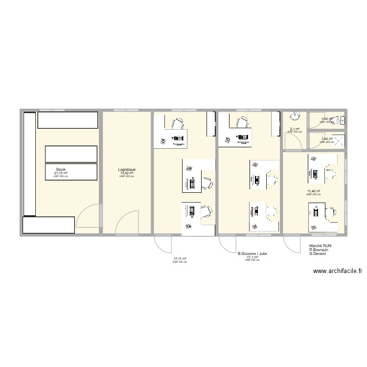 Rdc SST Opt2. Plan de 8 pièces et 85 m2