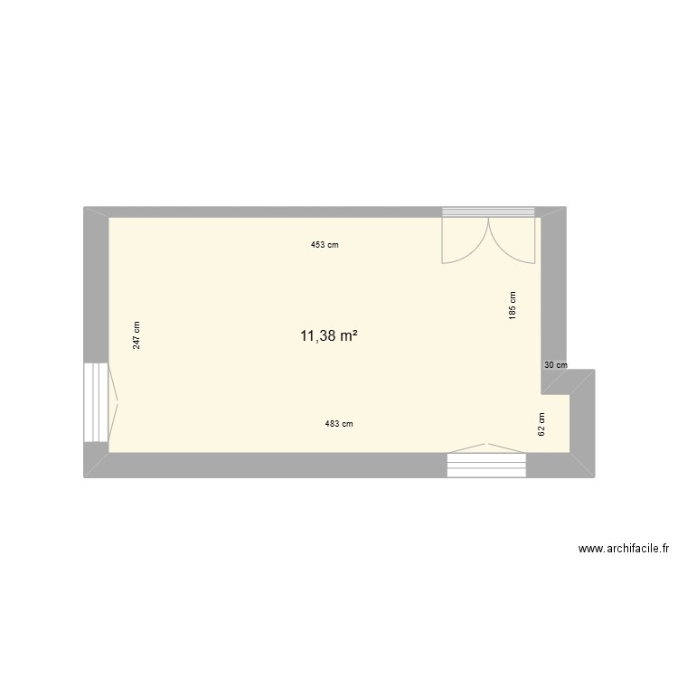 ALBERTINI Madeleine - Init. Plan de 1 pièce et 11 m2