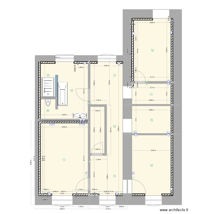 1er ELEC. Plan de 15 pièces et 191 m2