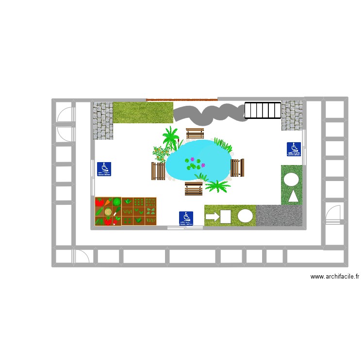 groupe 1. Plan de 23 pièces et 49 m2