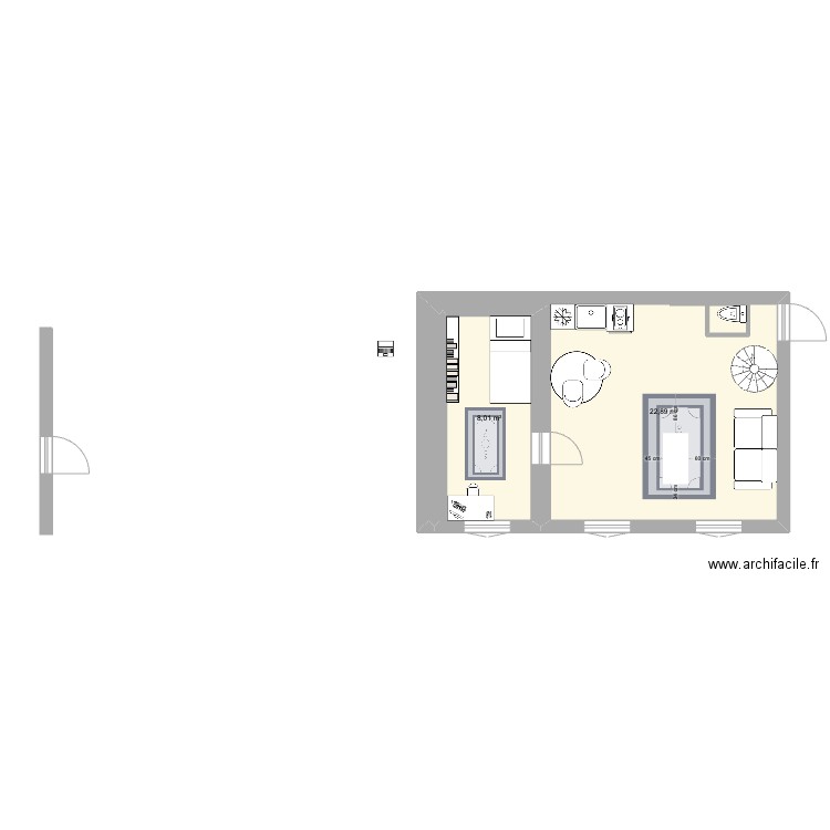 chez moi V2. Plan de 2 pièces et 31 m2