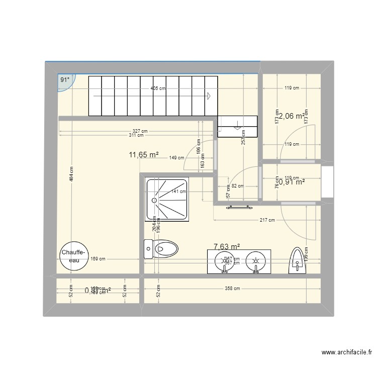 Maisonsoussol. Plan de 5 pièces et 23 m2