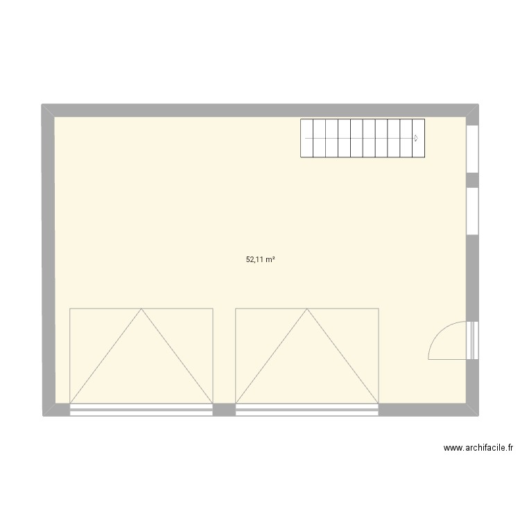 Garage. Plan de 1 pièce et 52 m2