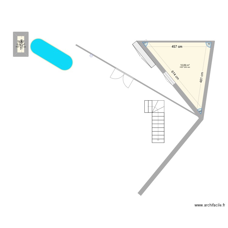 TEST 2. Plan de 2 pièces et 11 m2