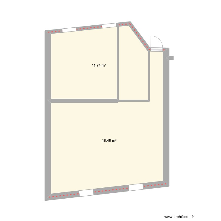 37 Tiquetonne 2. Plan de 2 pièces et 30 m2